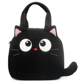 Cute Black Cat-themed Cotton Kawaii Tote Bag Casual and Minimalistic Design